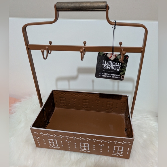 Willow & Riley Rustic Gingerbread Decor Kitchen Caddy Metal Organizer New! - Picture 2 of 12